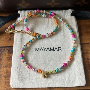 Mayamar Multicolor Beaded gold K Necklace